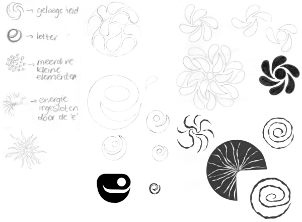 eerste schetsen voor een logo