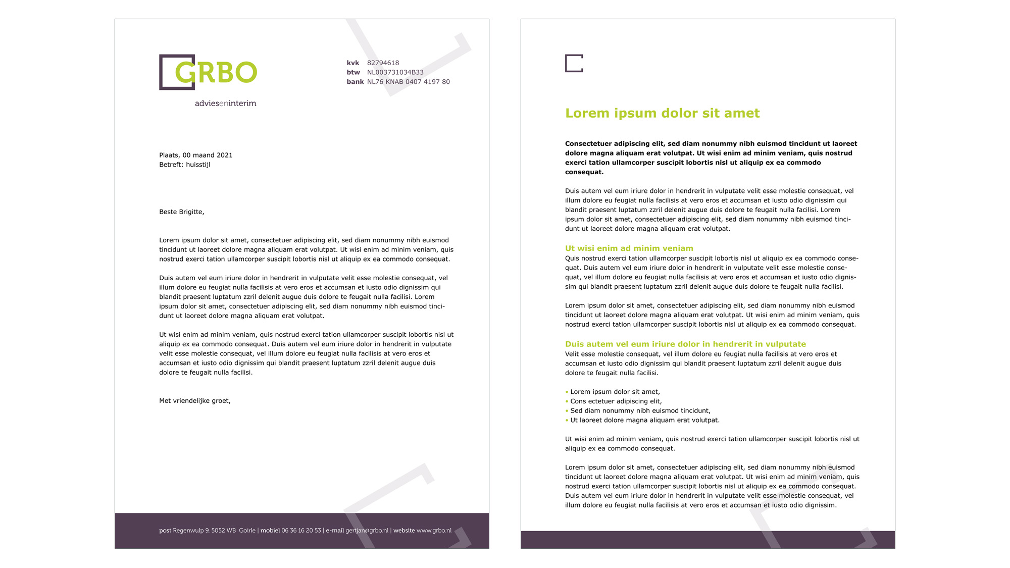 template briefpapier GRBO