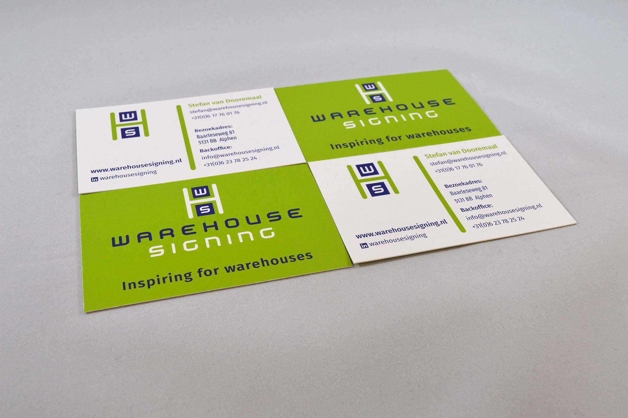 visitekaartjes Warehouse signing