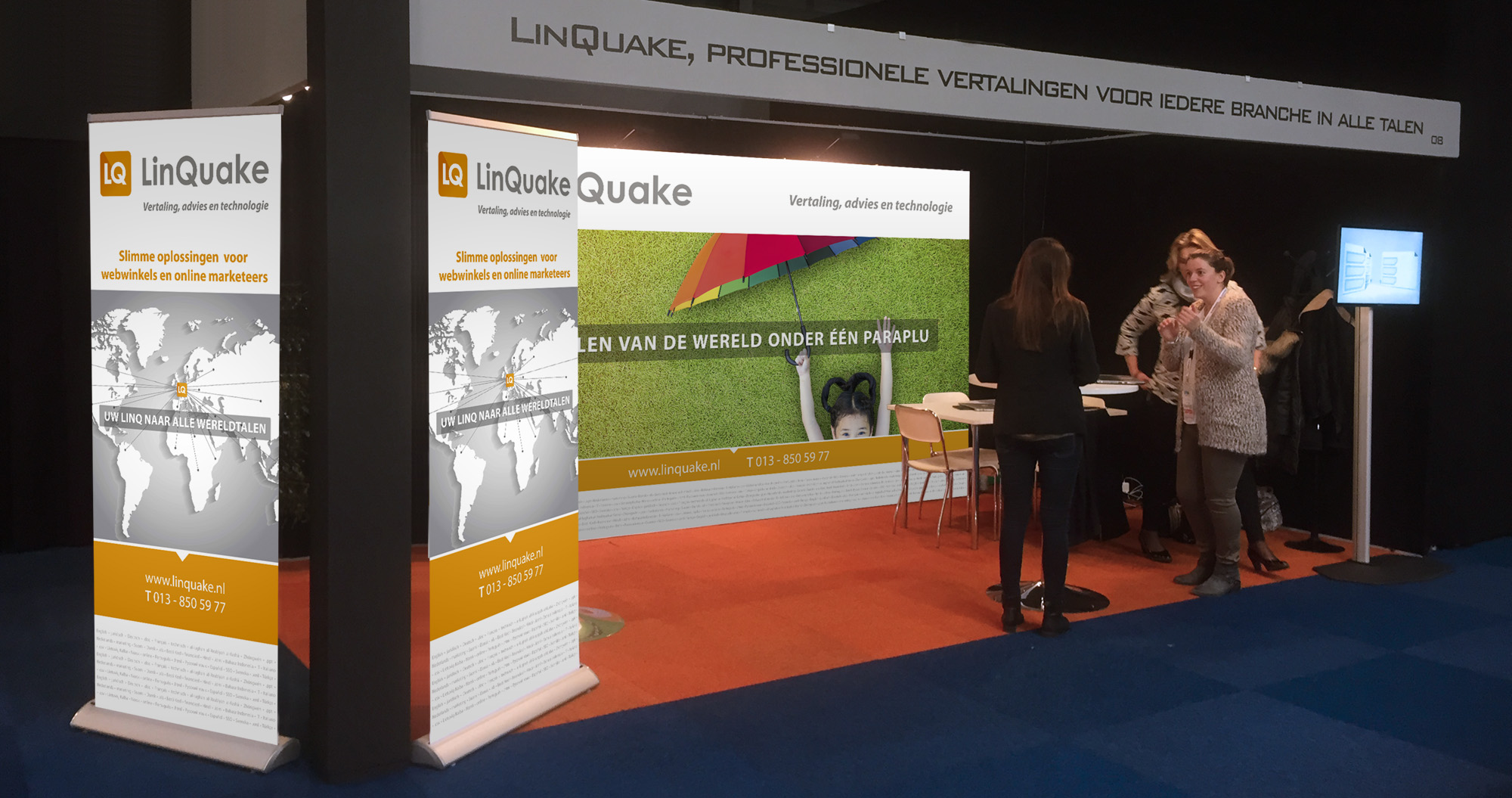 beurswand en rollup banners Linquake