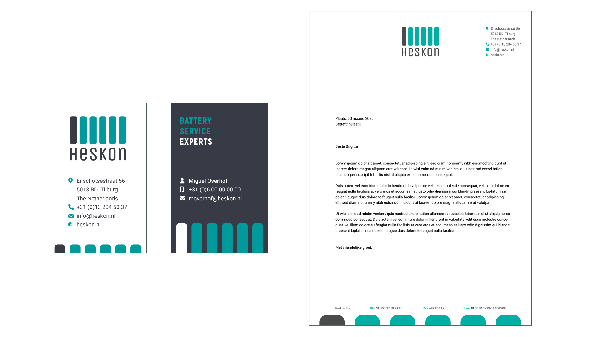 visitekaartje en briefpapier Heskon