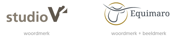 voorbeeld van logo bestaande uit woordmerk en een logo bestaande uit woordmerk en beeldmerk